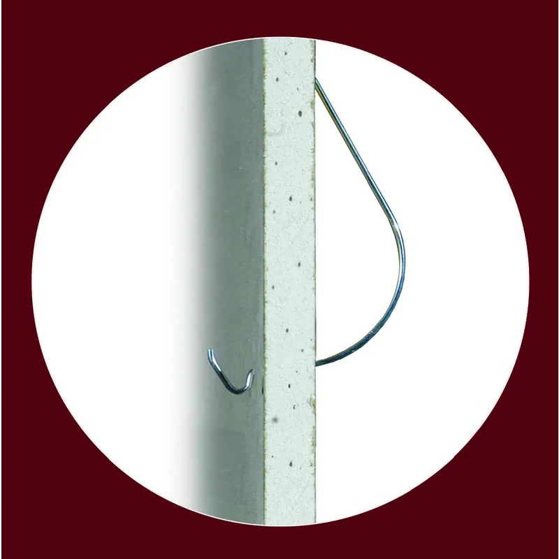 Monkey Hook hook through drywall, seen from the side